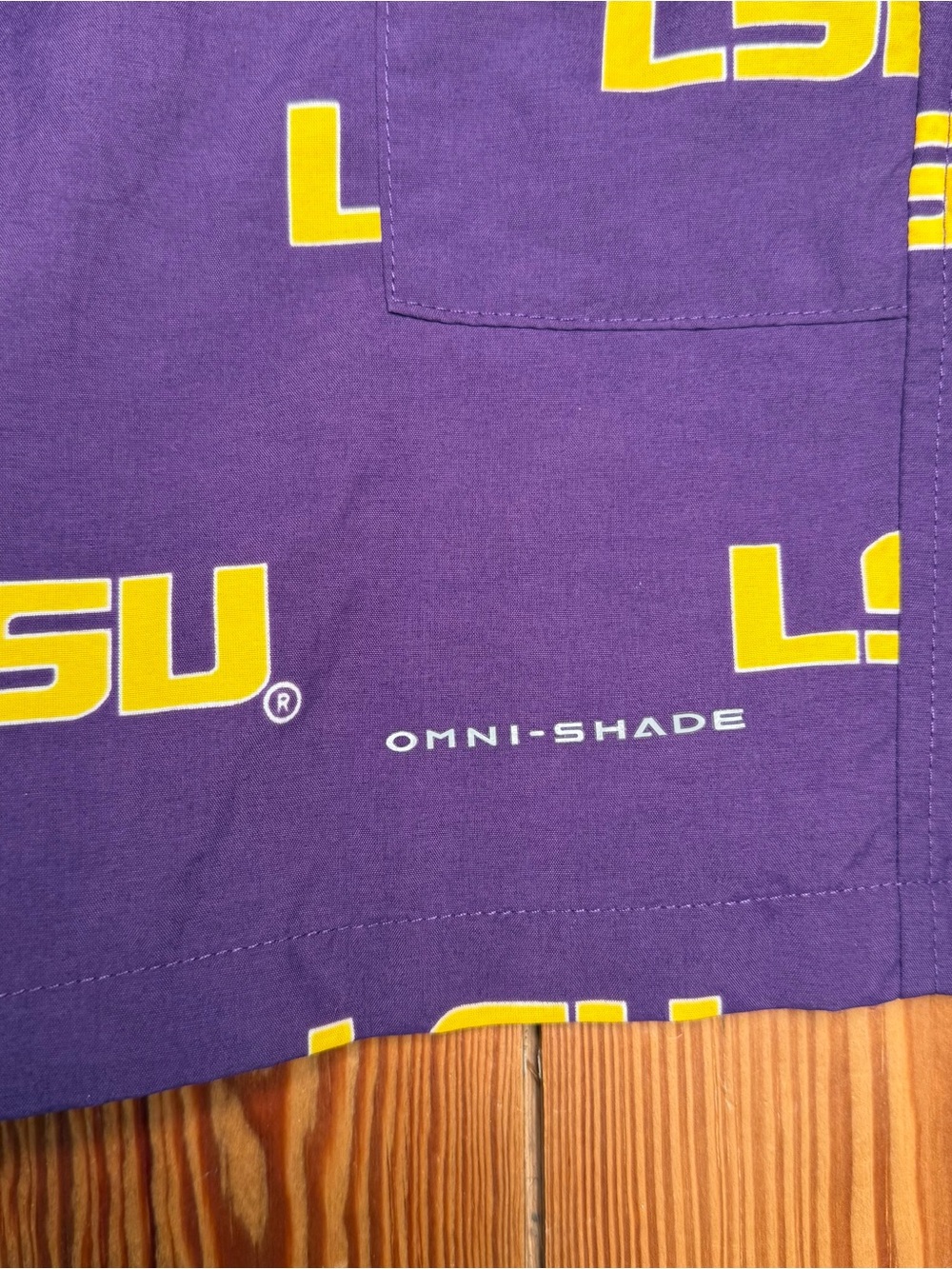 Columbia PFG LSU Tigers Shorts Mens Medium Purple Backcast NWOT - Picture 10 of 14